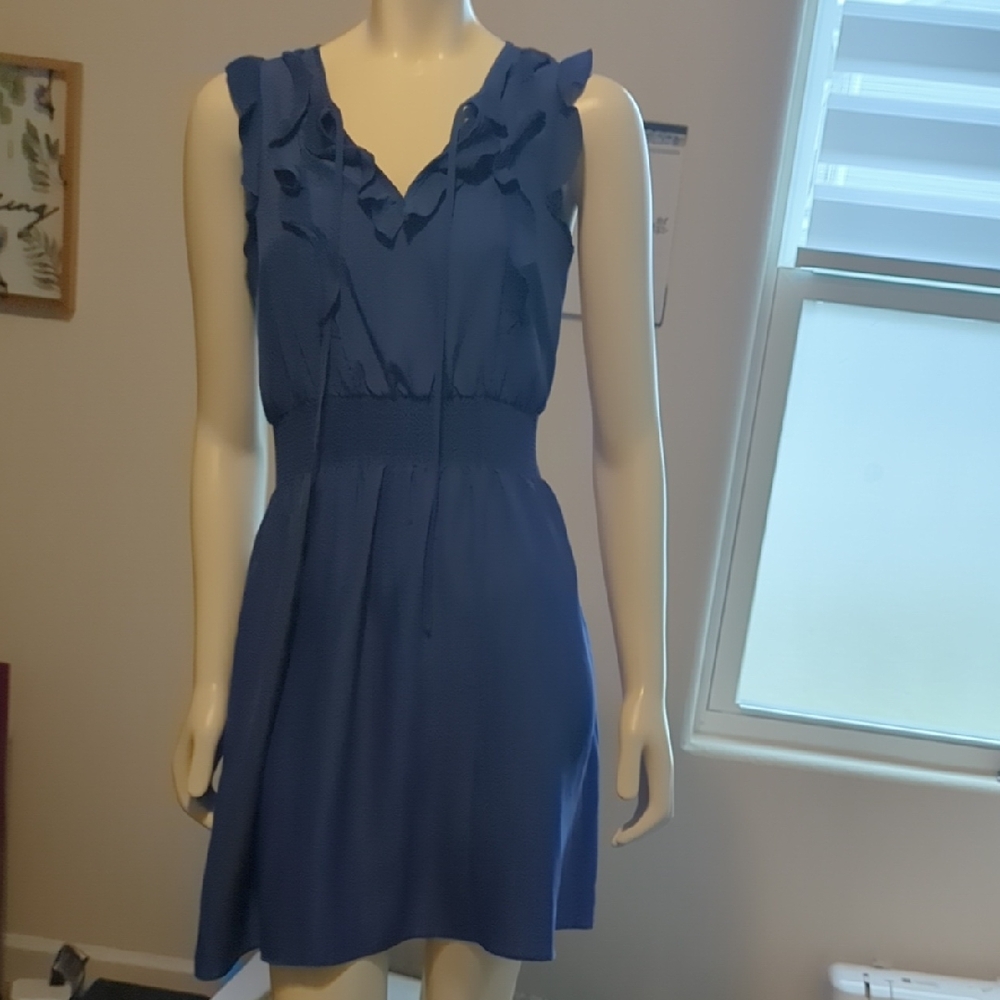 GAP Blue Ruffle Mini Dress